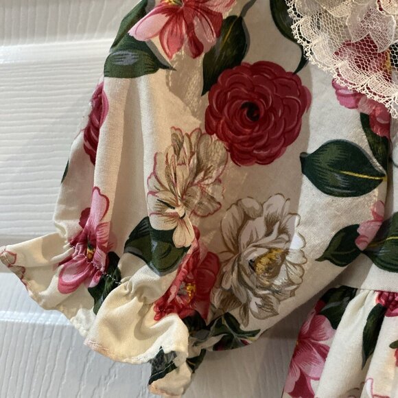Vintage Little Princess Floral Rose Toddler Girls Dress Lace Size 3 Canada Made - Picture 3 of 12